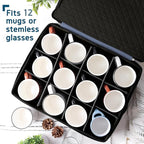 Hearth & Harbor Coffee Mug Storage, Quilted and Stackable Coffee Cup Storage - Image 2