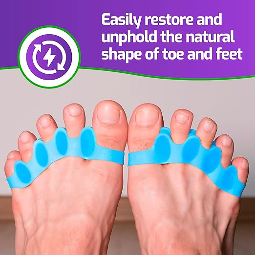 Mars Wellness Gel Toe Separators - Universal Toe Spreaders Straighteners to Relieve Foot Pain, Fix Overlapping & Correct Bunions - 2 Pairs