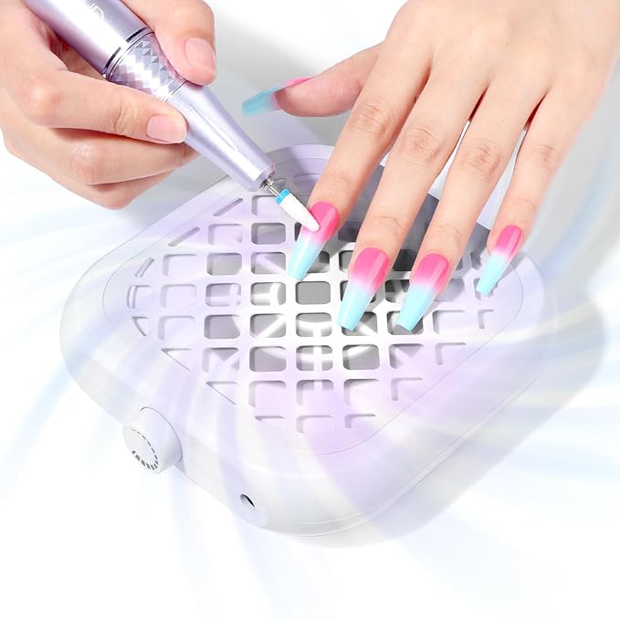 SAVILAND Advanced Nail Dust Collector: 5X Stronger Dust Collector Nail Tech & Portable Powerful Suction Nail Vacuum Dust Collector for Nails 6000 RPM Nail Tech Must Have Speed Nail Dust Fan for Home