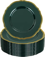 60 Pcs Green Gold Dessert Plates - Image 8
