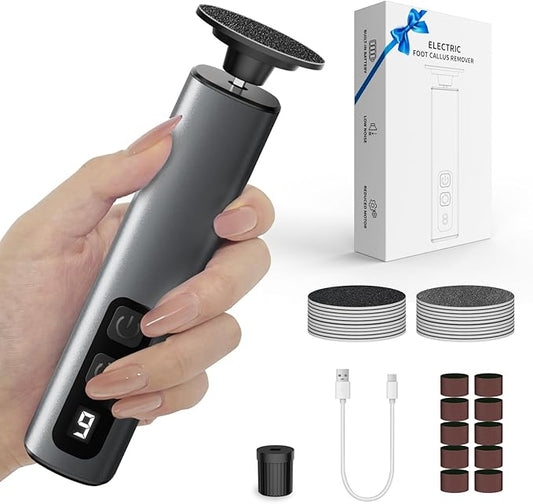 Electric Callus Remover for Feet,Professional Foot File Scraper with 9 Adjustable Speeds,Rechargeable Pedicure Tool with Replacement Sandpaper Discs for Dead Skin Calluses