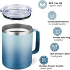 MEWAY 12oz Coffee Mug With Handle 2 Pack Bulk, Stainless Steel Insulated Travel - Image 3