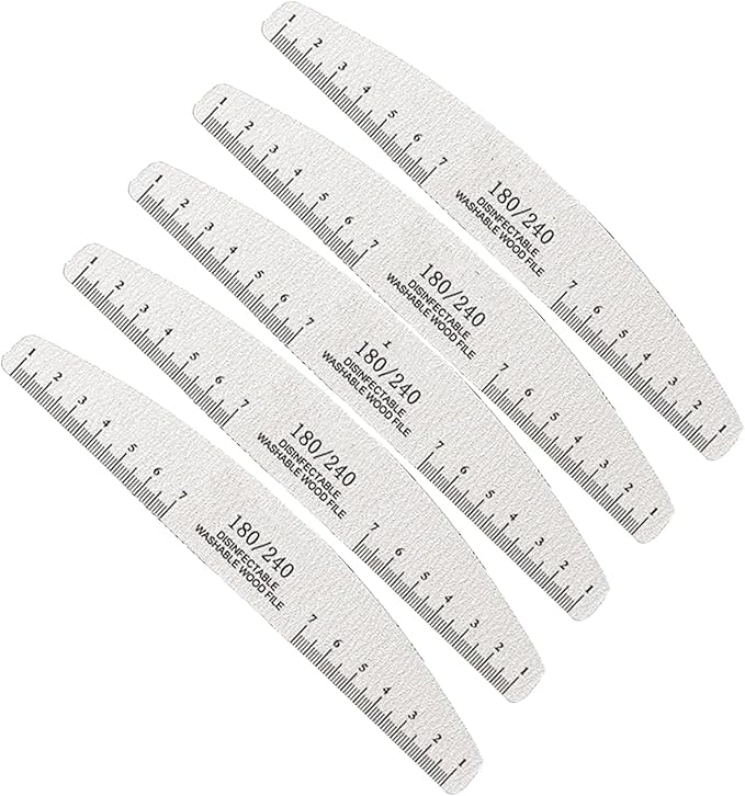 10Pcs Black Nail Art Files DIY Double Sided Emery Boards Nail Files with Ruler Useful Nail Tools,Nail Files and Buffers