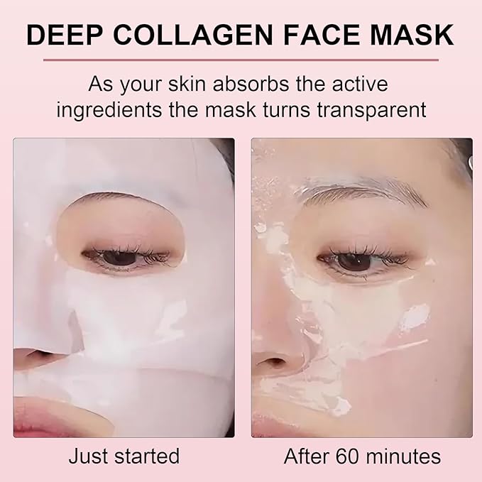 Pink Collagen Jelly Gel Sleeping Mask, Overnight Face Mask for Glass Glow Skin Hydrating Firming Elasticity, Deep Moisture Barrier Care, Cooling Refreshing Korean Skincare, 28g x 4pcs