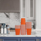 120 Pack 9 oz Disposable Orange Paper Cups - Image 8