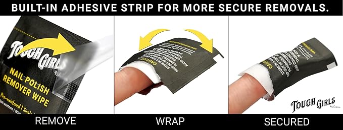 | Nail Polish Remover Wipes | 100% Non-Acetone | Secure Adhesive Strip | Rose Oil | Pre-moistened 2-Ply (400 Pack)