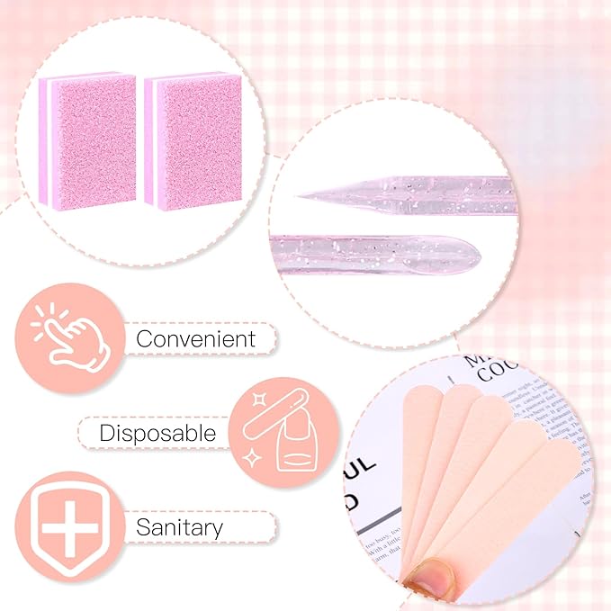 32 Sets Disposable Manicure Kit, Individually Package Nail Kit,Manicure Set with Mini Nail File,Mini Nail Buffer,Nail Stick for Salon Home