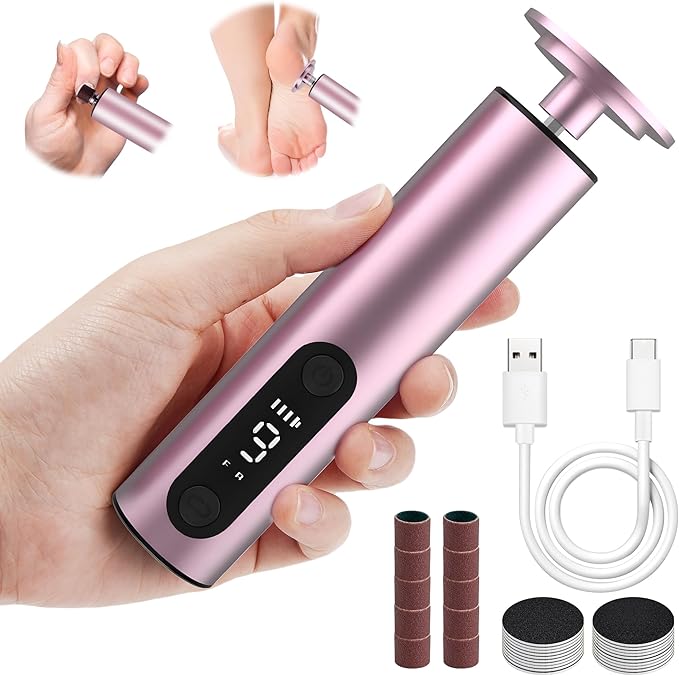 Electric Foot Callus Remover - 9-Speed Adjustable, Callus Remover for Feet with LED Display, Rechargeable & Wireless Pedicure Tools for Dead Skin