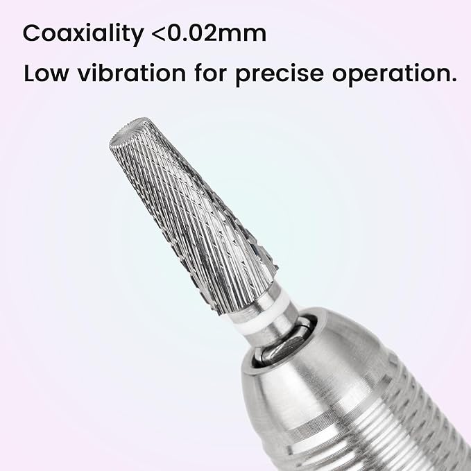Delanie Professional 5-in-1 Carbide Nail Drill Bit for Professional Nail Tech, 3/32", XC+M+3XF