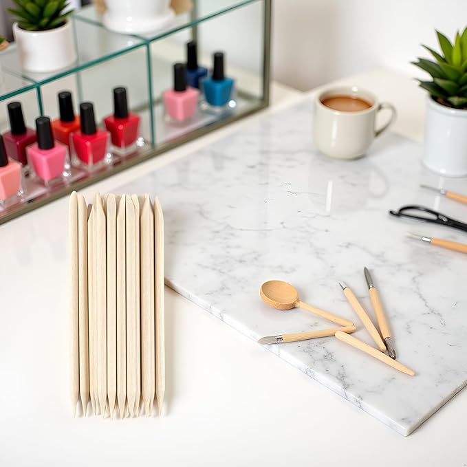 20PC Wooden Stick for Nails Double Sided Cuticle Pusher Remover Nail Art Manicure Pedicure Tool Gel Nail Remover for Home and Salon Manicure Use Tools and Accessories