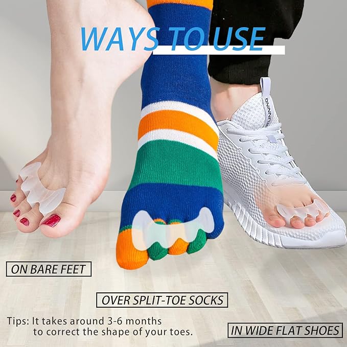 COOLWAVE Toe Separator Toe Spacer for Men and Women, Toe Straightener for Hammer Toes, Bunions, Plantar Fasciitis, Hallux Valgus (1 Pair) (Small)