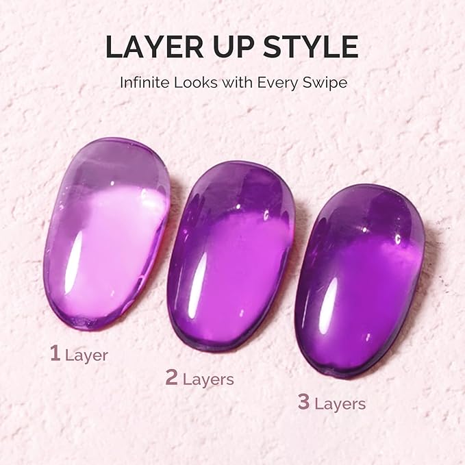 MelodySusie Purple Gel Nail Polish, 0.5Fl.oz Jeweliver Gel Polish Milky Dark Neon Color Purple Soak Off UV LED Light Cure Gift for Women Girls Nail Art Manicure DIY at Home JIG19