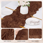 6 Pack Brown Cheesecloth Table Runner 17x108 Inch Semi Sheer Boho Gauze Cheese - Image 7