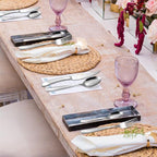 Modern Silverware Hammered 20 Piece Stainless Steel Flatware Set - Image 8