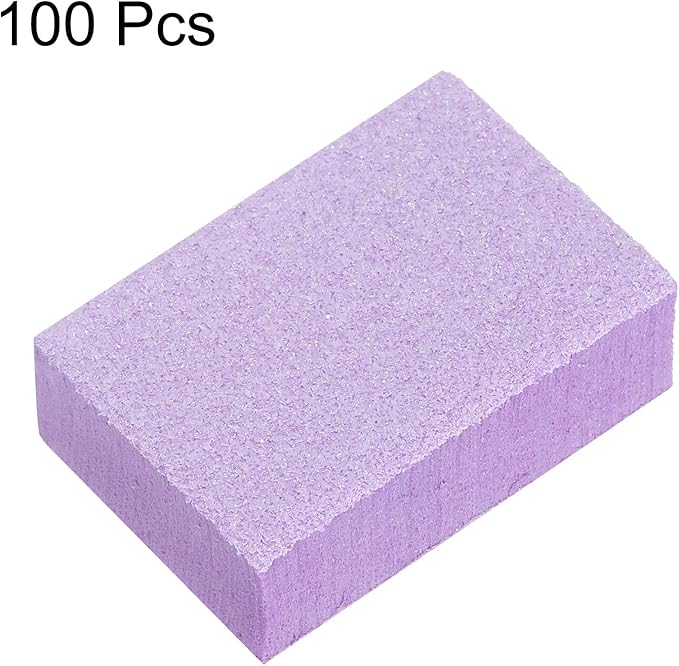 HARFINGTON 100pcs Nail Buffer Blocks 120 Grit Nail Sanding Buffing File Block Manicure Tool for Acrylic Nail Shine Polishing Buffer, Purple