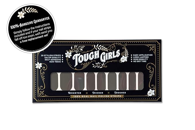 | 20 Exquisite Gel Nail Polish Strips w/Application Accessories - No UV/LED Lamp Required (Dark Gray)