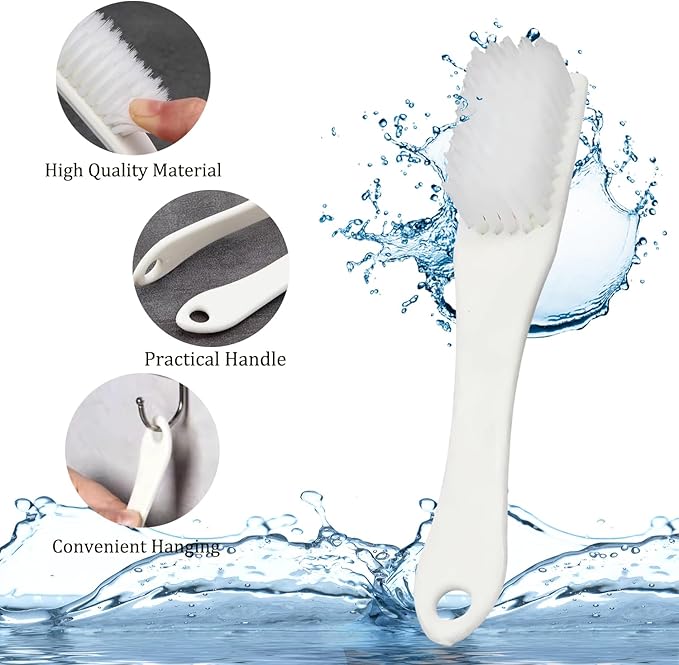 Nail Cleaning Brush,Handle Grip Nail Cleaning Brushes for Toes Fingernail,Nail Stain Removing Brush,Laundry Scrubbing Brush Shoes Cleaning Brush,4 Pieces