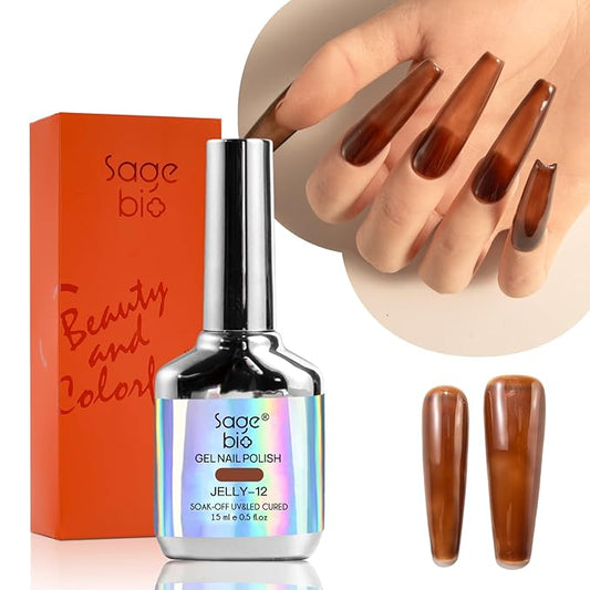 Jelly Gel Nail Polish, 15ml Semi-Transparent Gel, Glossy Finish, Vibrant Colors for DIY Manicures, Long-Lasting & Chip-Resistant