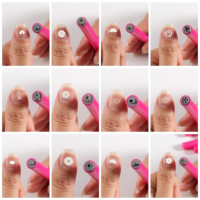 WOKOTO 15pcs Flower Heart Butterfly Nail Art Stamp Pen Set, Easy Designs Nail Stamper Tools For Women Multiple Pattern Nail Stamping Pens, Nail Design Stamp Ideal For Home DIY Stamper Nails Kit