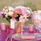 12 Packs Sequin Table Runner Hot Pink 12 X 108 Inch Glitter Dining Table Runner - Image 9