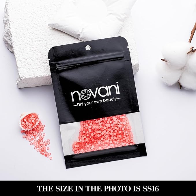 Novani 3000 Pieces Flatback Rhinestones Glass Round Gems Mocha Lt.red Crystals for Nail Art DIY Crafts Clothes Shoes,SS16,3.8-4.0mm