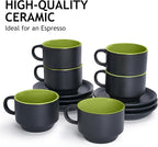 MIAMIO - 2.5 oz Espresso Cup Set - Ceramic Coffee Mug Stackable Espresso Mug - Image 2