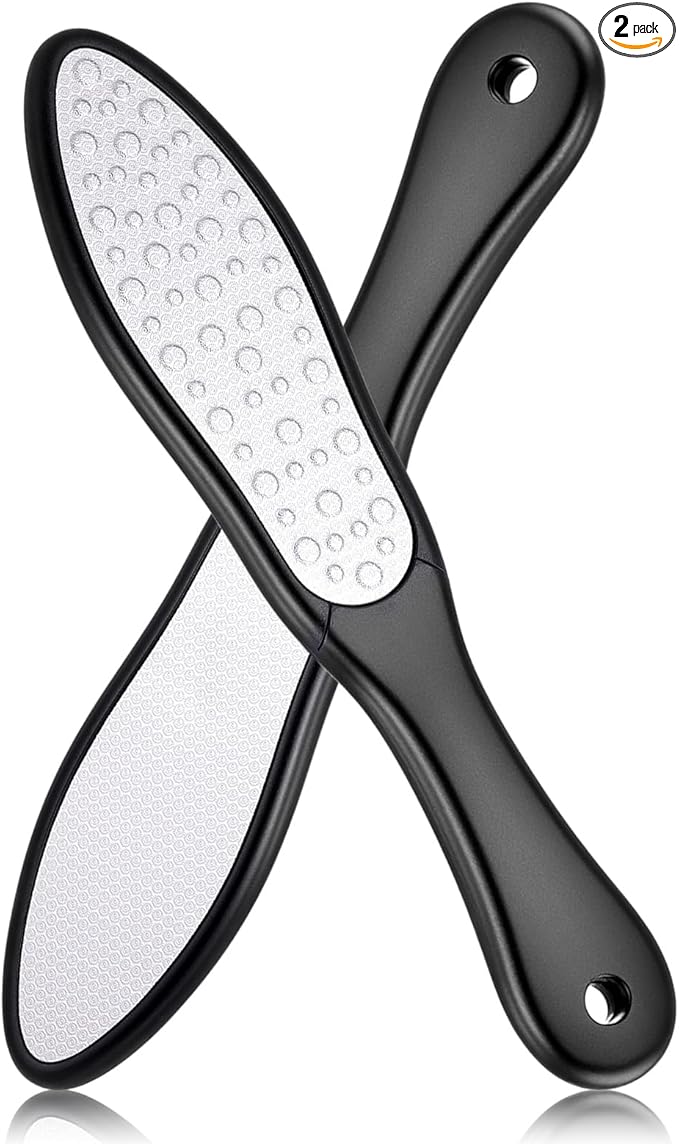 2 Pcs Nano Glass Foot File, Double-Sided Foot Callus Remover,Pedicure Tools for Feet,Wet and Dry Feet Dead Skin Remover, Professional Hard Skin Remover with Non-Slip Ergonomic Handle