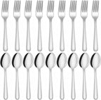 Unokit 24-Piece Spoons and Forks Set Silverware Set by Unokit