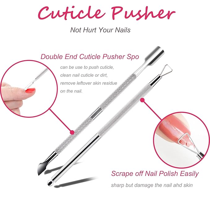 Gel Nail Polish Remover Tools Kit, with 10 Pcs Nail Clips, 400 Pcs Lint Free Nail Wipes, Nail Files 100/180, Buffer Block 400/4000, Nail Brush, Cuticle Pusher, Cuticle Peeler (Purple)