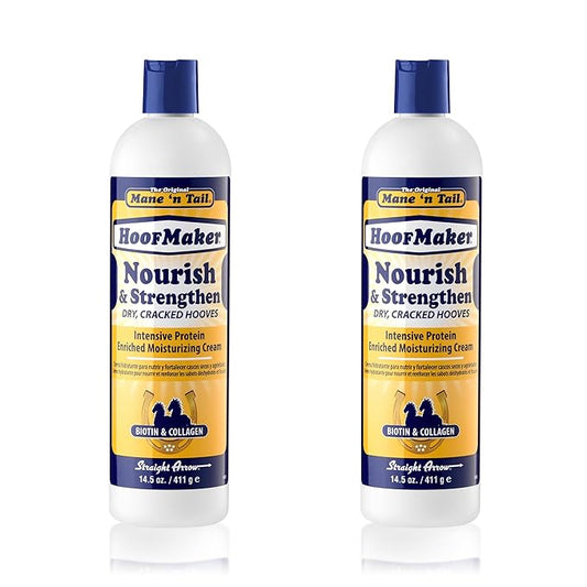 Mane 'n Tail Hoofmaker Hand & Nail Therapy (14.5 Oz Each, 2 Pack) – Fragrance-Free, Biotin & Collagen-Enriched Moisturizing Cream for Nourishing & Strengthening Dry, Cracked Hooves