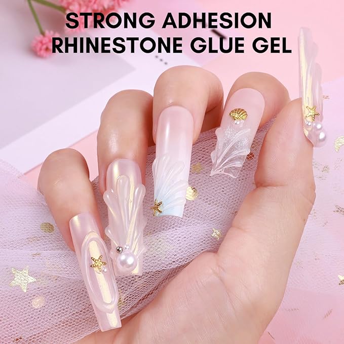 Makartt Nail Rhinestone Glue with 3D Gel Kit – Super Strong Nail Charm Glue & Sculpting Gel for DIY Nail Art, Drawing, Molding & Embossed Designs, Easy to Use for Nail Lovers & Beginners
