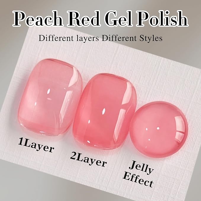 Double Rhythm Gel Polish 15ML Jelly Sheer Pastel Light Milky Color Pearl White Bottle 1 PC 0.5 OZ Full Size Nail Art Salon at Home (Milky Pink-D1382)