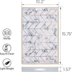 White Serving Trays, Plastic Rectangular Serving Tray - Image 2