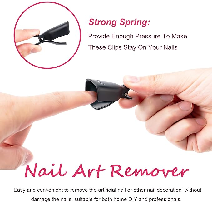 Gel Nail Polish Remover Tools Kit, with 10 Pcs Nail Clips, 400 Pcs Lint Free Nail Wipes, Nail Files 100/180, Buffer Block 400/4000, Nail Brush, Cuticle Pusher, Cuticle Peeler (Black)