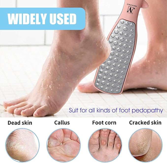 Foot File,Foot Scrubber Dead Skin Double Sided Foot Scraper Rasp Callus Remover, Pedicure Foot Scrubber Grater,Foot Heel Craper for Cracked Heels, Foot Grater Shaver Scraper for Callus Removal 2pcs