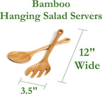 Lipper International Bamboo Wood Hanging Salad Servers, One Pair - Image 2