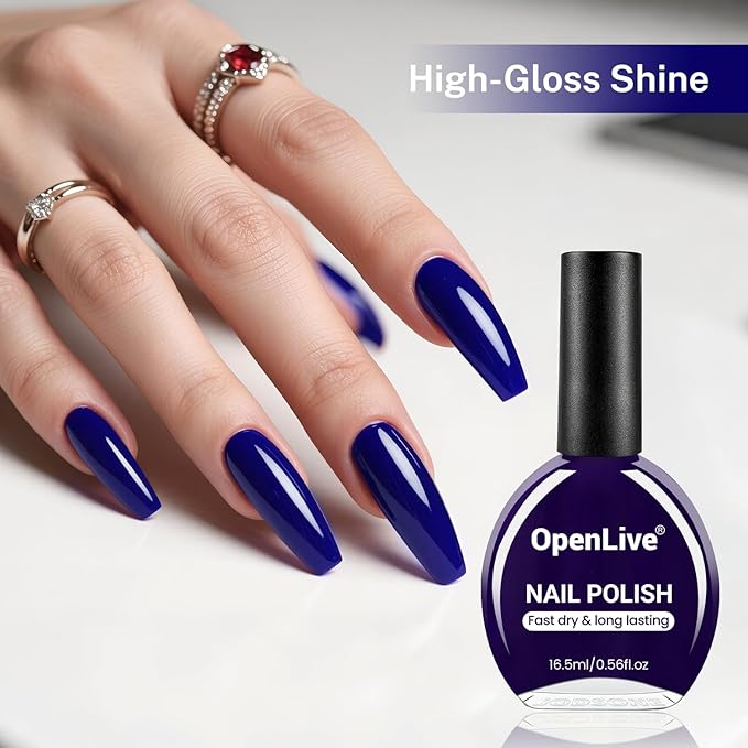 16.5ml Dark Blue Perfume Nail Polish Large Volume Quick Dry Nail Polish, Long Lasting Shine, Fingernail Toenail Nail Art DIY Home Travel Nail Art Gift