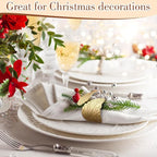 100 Pcs Gold Napkin Rings for Wedding Shiny Metal Napkin Holder Study Leaf - Image 5