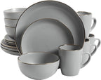 Gibson Home Rockaway 16-Piece Round Stoneware Dinnerware Set, Service by GibsonHomewares