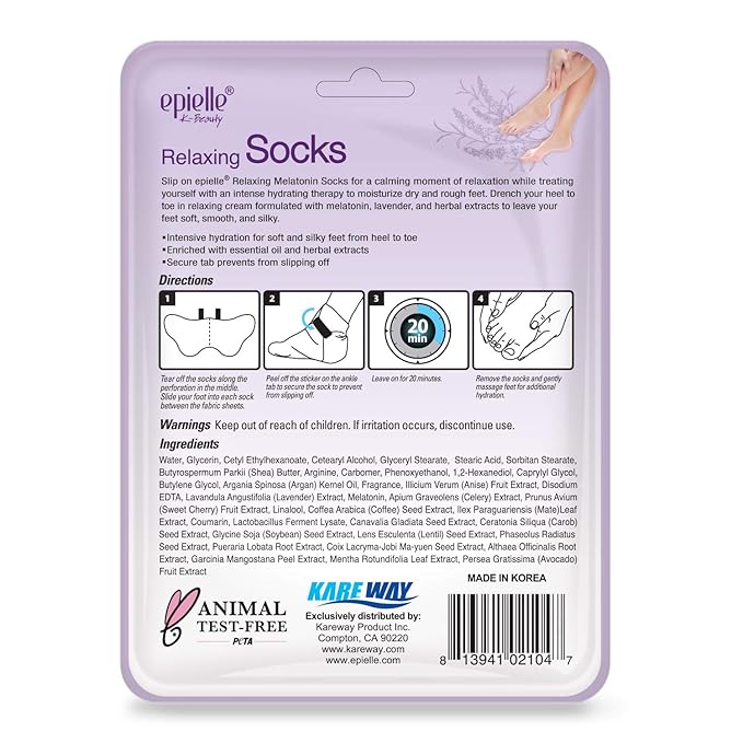 Epielle Relaxing & Nourishing Hand & Foot Masks for Dry, Overworked Skin, Self Care Gifts for Women, Spa Kit, Stocking Stuffers, Thanksgiving Essentials, 6 Moisturizing Gloves & 6 Moisturizing Socks