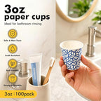 RACETOP 3 oz Bathroom Cups 100 Pack, Small Paper Cups, Disposable, Mini - Image 3
