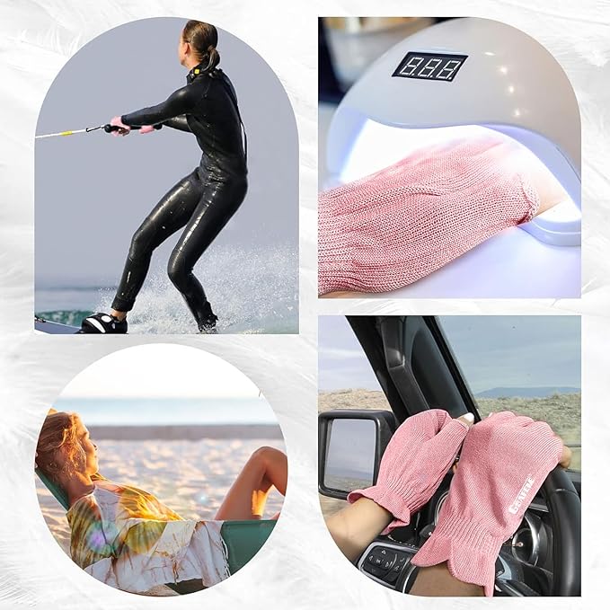 GSAFEME Cotton Gloves for Dry Hands - Fingerless Touchscreen Moisturizing Gloves for Sleeping - Cotton Eczema Gloves for Men and Women, Pink S/M 1 Pair