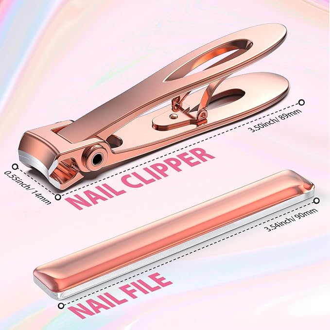 Kaasage Nail Clipper and File, Professional Stainless Steel Heavy Duty Nail Cutter with Ergonomic Long Handle and Sharp Jaw Clip Finger Nails and Thick Toenails Easily, Gift for Adults, Men & Seniors