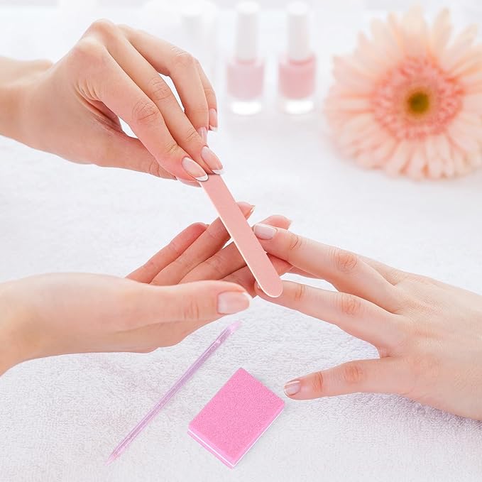 32 Sets Disposable Manicure Kit, Individually Package Nail Kit,Manicure Set with Mini Nail File,Mini Nail Buffer,Nail Stick for Salon Home