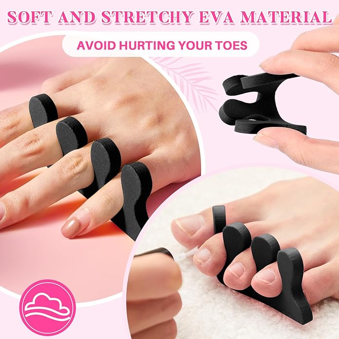 300 Pairs Disposable Pedicure Slippers and Toe Separators Kit Include 80 Disposable Foam Pedicure Flip Flops 220 Pairs Toe Separators for Women Nail Spa
