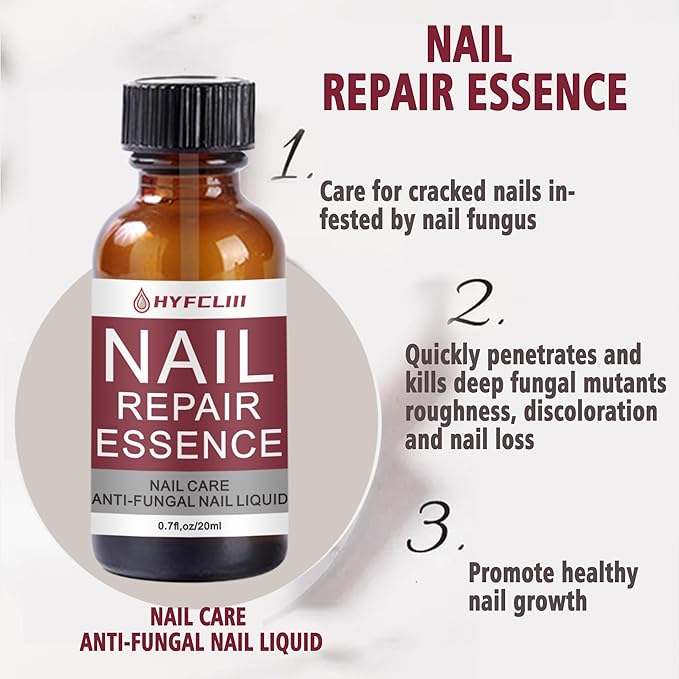Nail Repair Essence Serum Nail Treatment Multi-Purpose Nail Repair Liquid Solution for Damaged Nails repair for Discolored Nails Ingrown Treatment Extra Strength Nail Care 0.7 Fl Oz