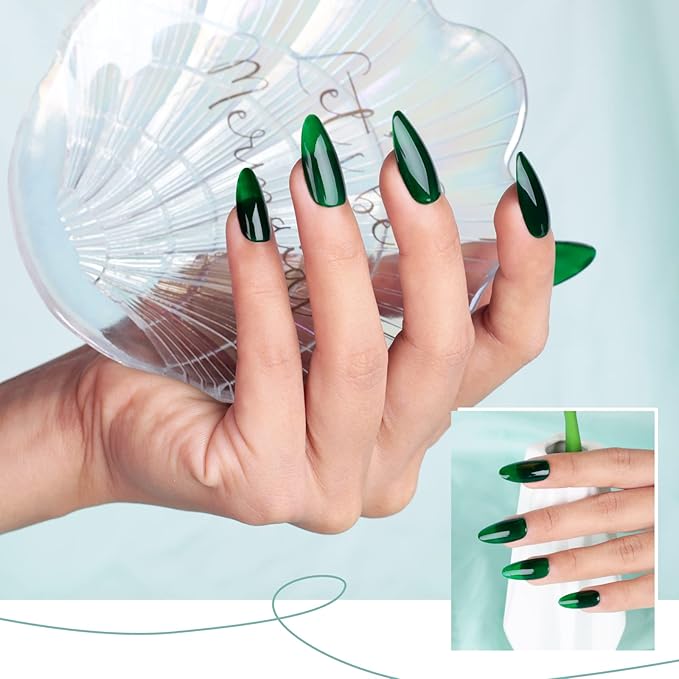 Imtiti Carnival Evergreen Gel Nail Polish, Dark Green 3 in 1 One Step Gel Polish Color Soak Off UV LED Fall Winter Nail Gel Polish Nail Art Starter Manicure Salon DIY at Home Christmas, 0.5 Fl Oz