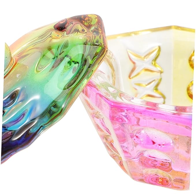 2pcs Manicure Hand Soaking Bowl Plated Crystal Nail Dishes Professional Nail Art Cups Glass Monomer Dish