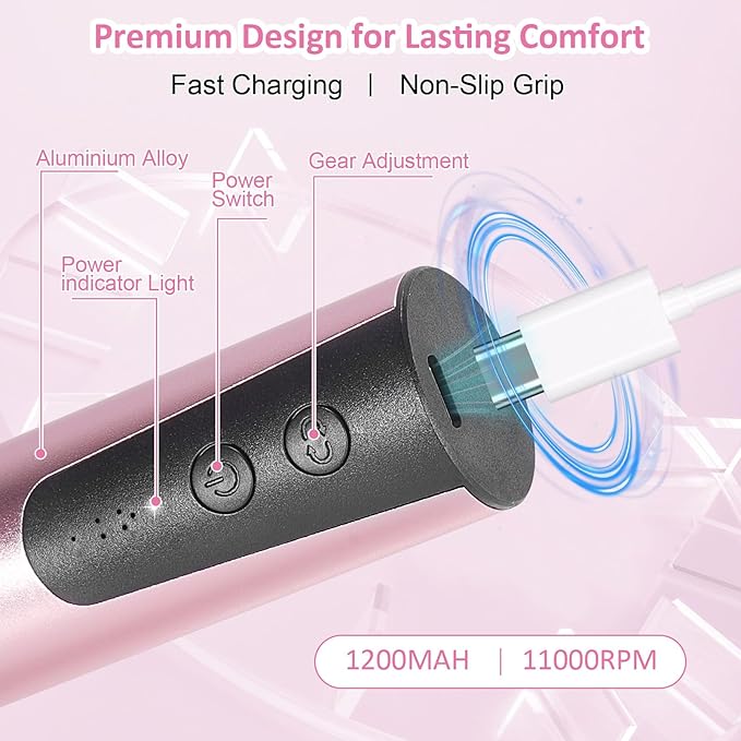 Electric Callus Remover for Feet, 6-Speed Pedicure Tool with 2-in-1 Rechargeable Foot File Callus Remover with USB Charging & 3 Types of Sandpaper, Dead Skin Remover for Dry Cracked Heels (Pink)
