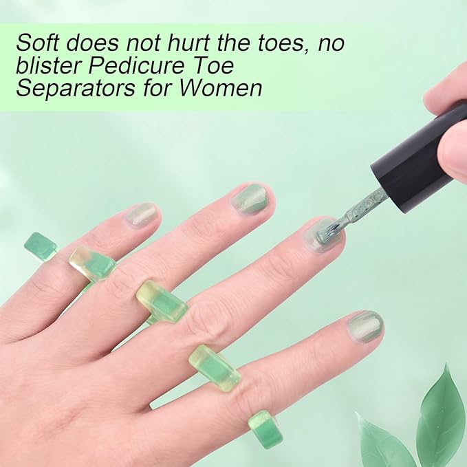Toe Separators Gel Silicone Toe Separators for Pedicure Repeatable Washable Toenail Dividers Soft Gel Toe Spacers Pedicure Kit for Nail Polish Application & Foot Relief, 2 Pairs